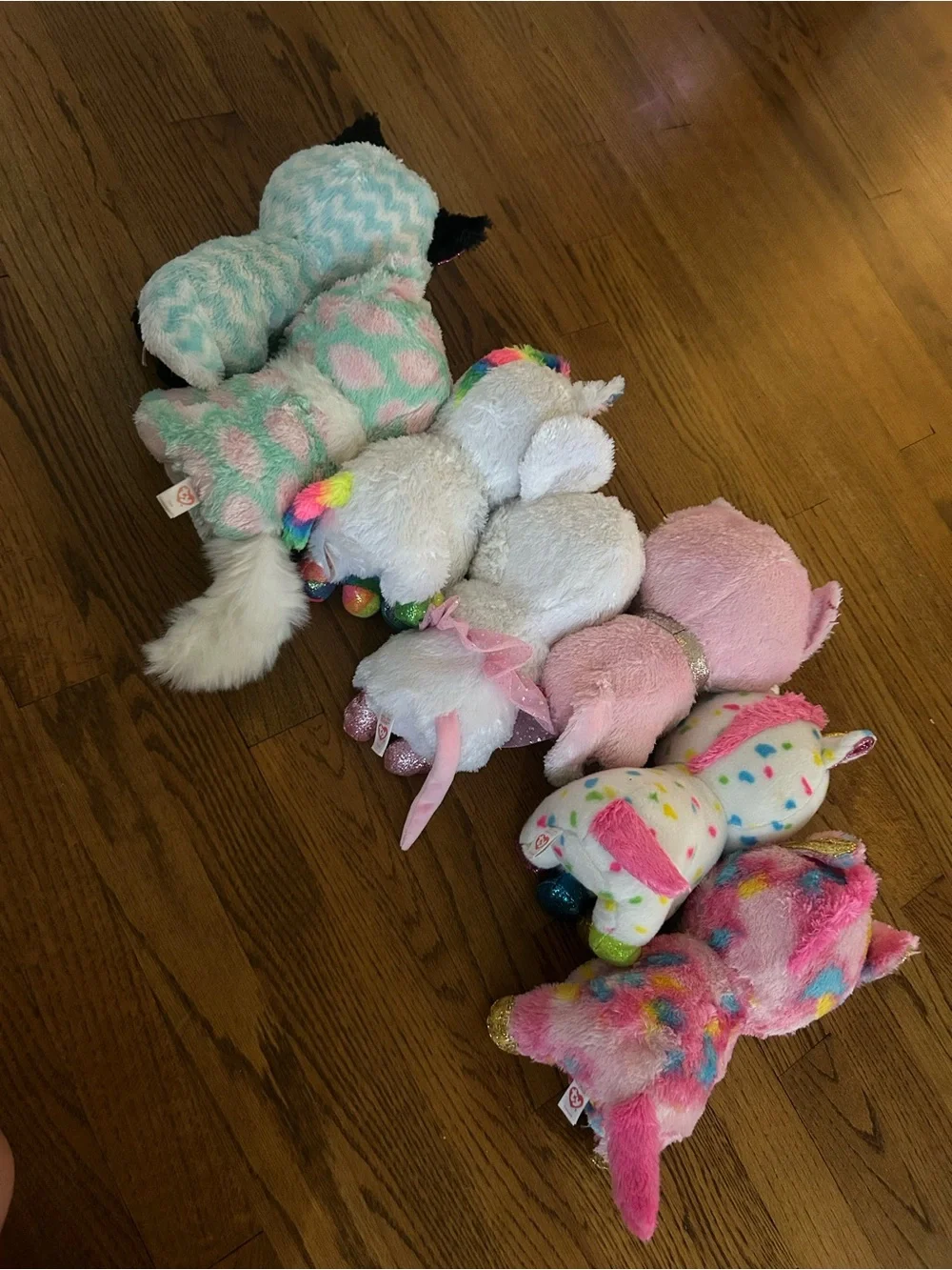 Ty Pastel and Glitter Multicolor Plush Unicorn & Animal Small Pet Toys- 7!